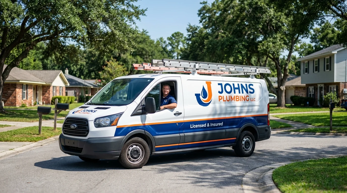 Johns Plumbing LLC service van in Chester, SC